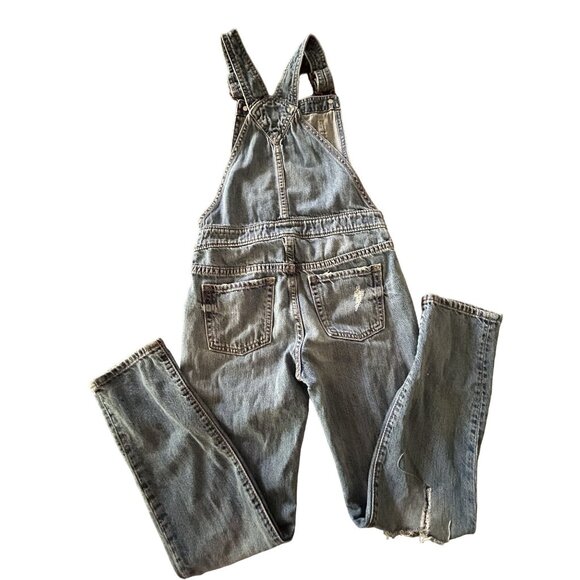 Gap Denim Overalls Medium Distressed Youth Adjustable Straps - Picture 9 of 9